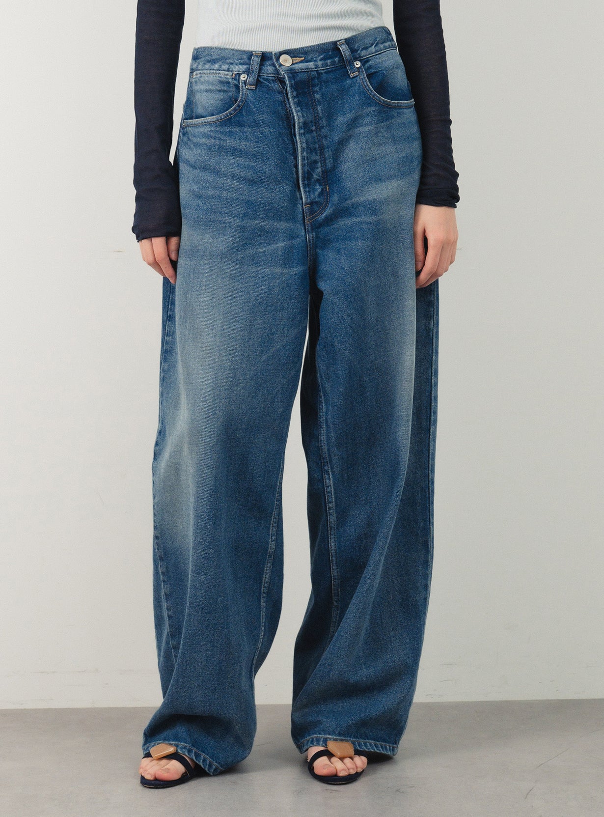 ｒミディーウォッシュドデニム