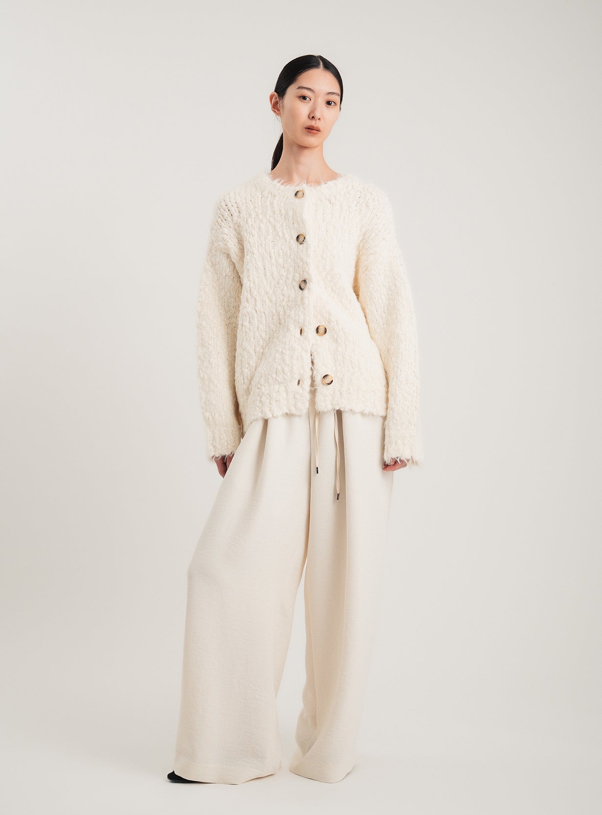 STUNNING LURE スラブフェザーカーディガン スラブフェザーカーディガン