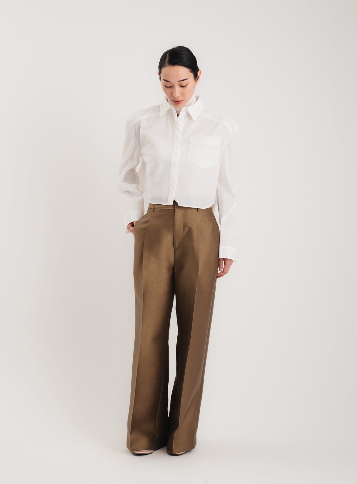 タフタクロップドシャツ