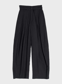 リネンレーヨンバレルパンツ