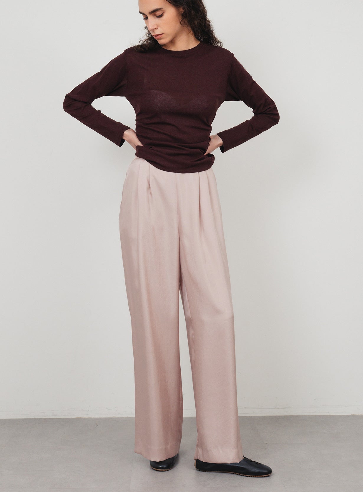 【予約商品】ウォッシャブルワイドパンツ