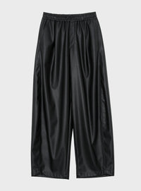 【予約商品】シンセティックレザーイージーバレルパンツ
