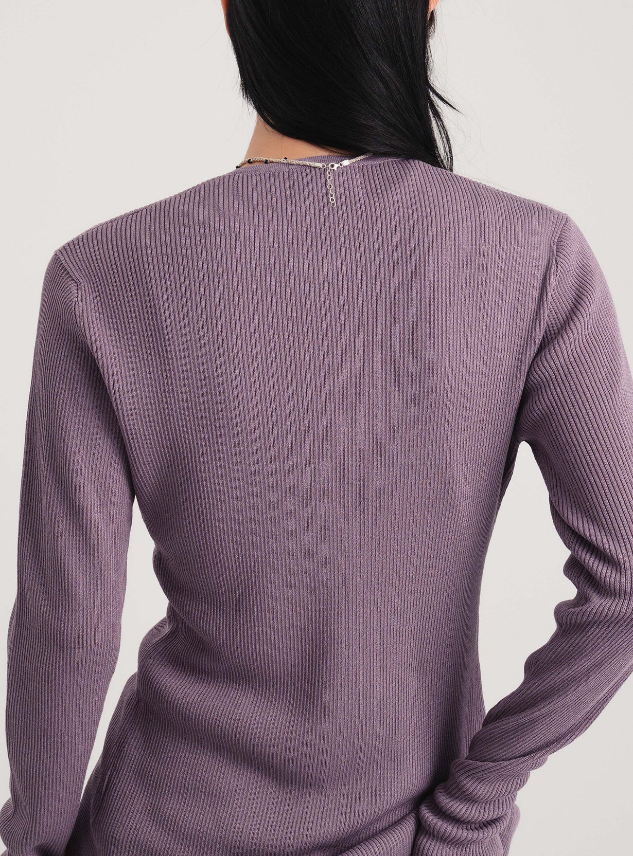 ジップアップリブニット