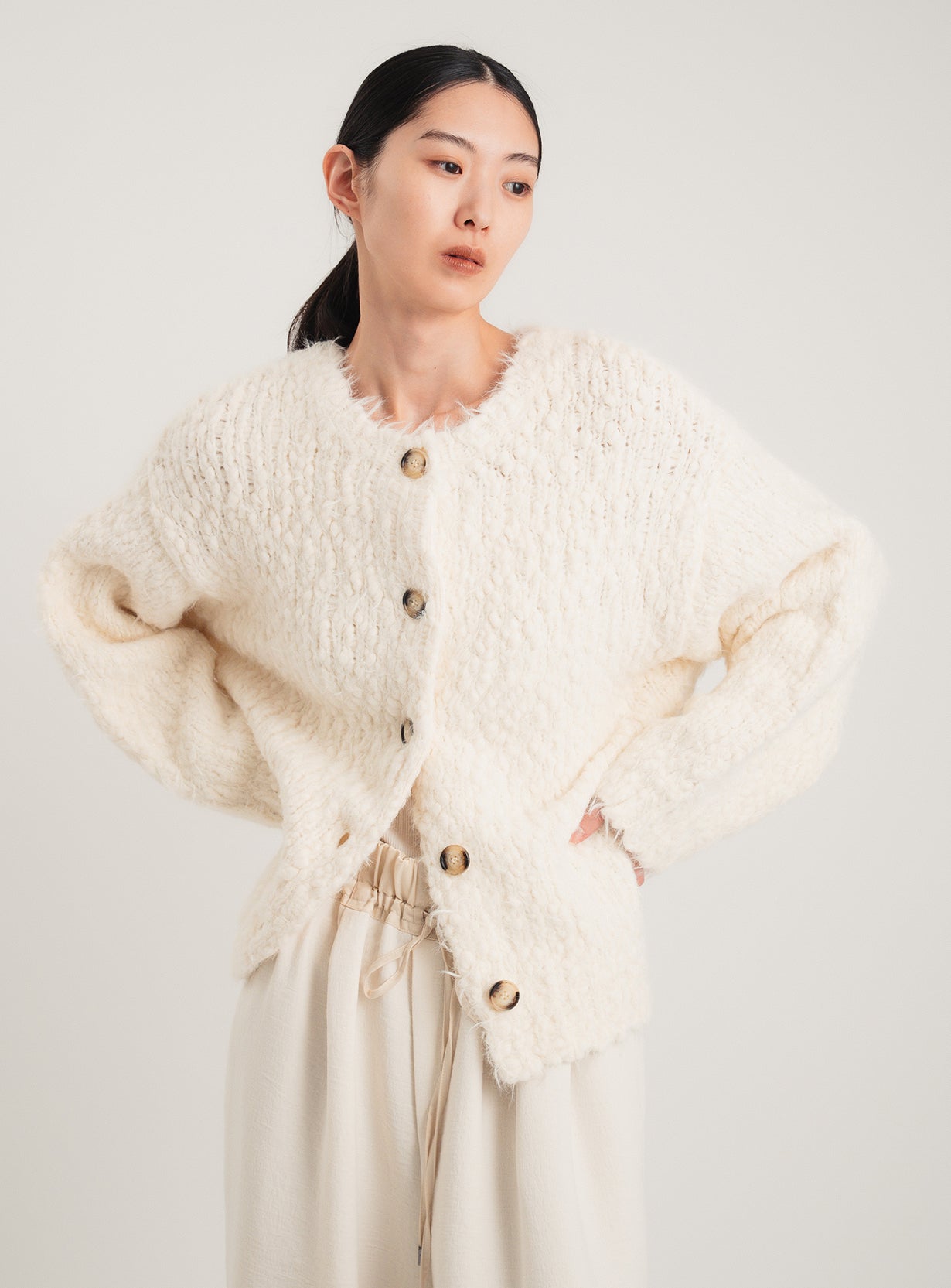 スラブフェザーカーディガン