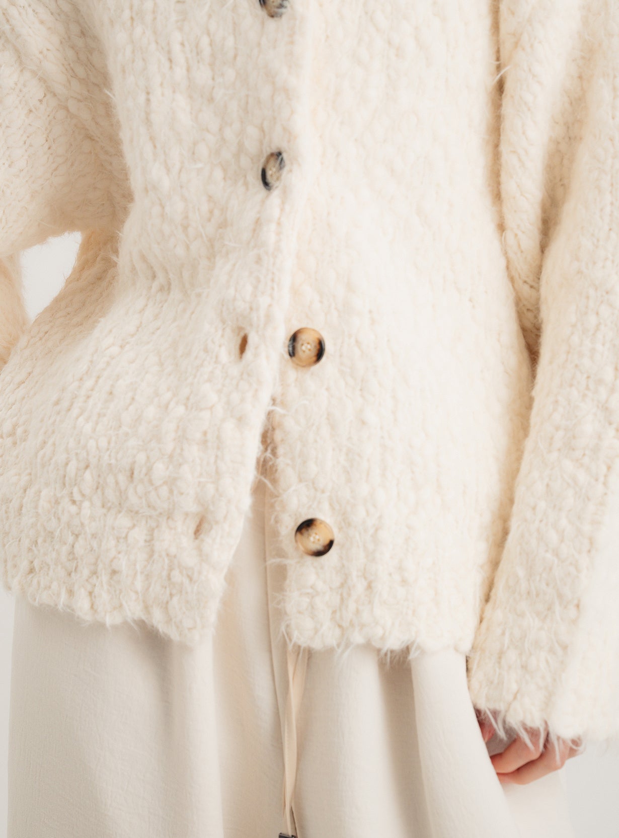 スラブフェザーカーディガン