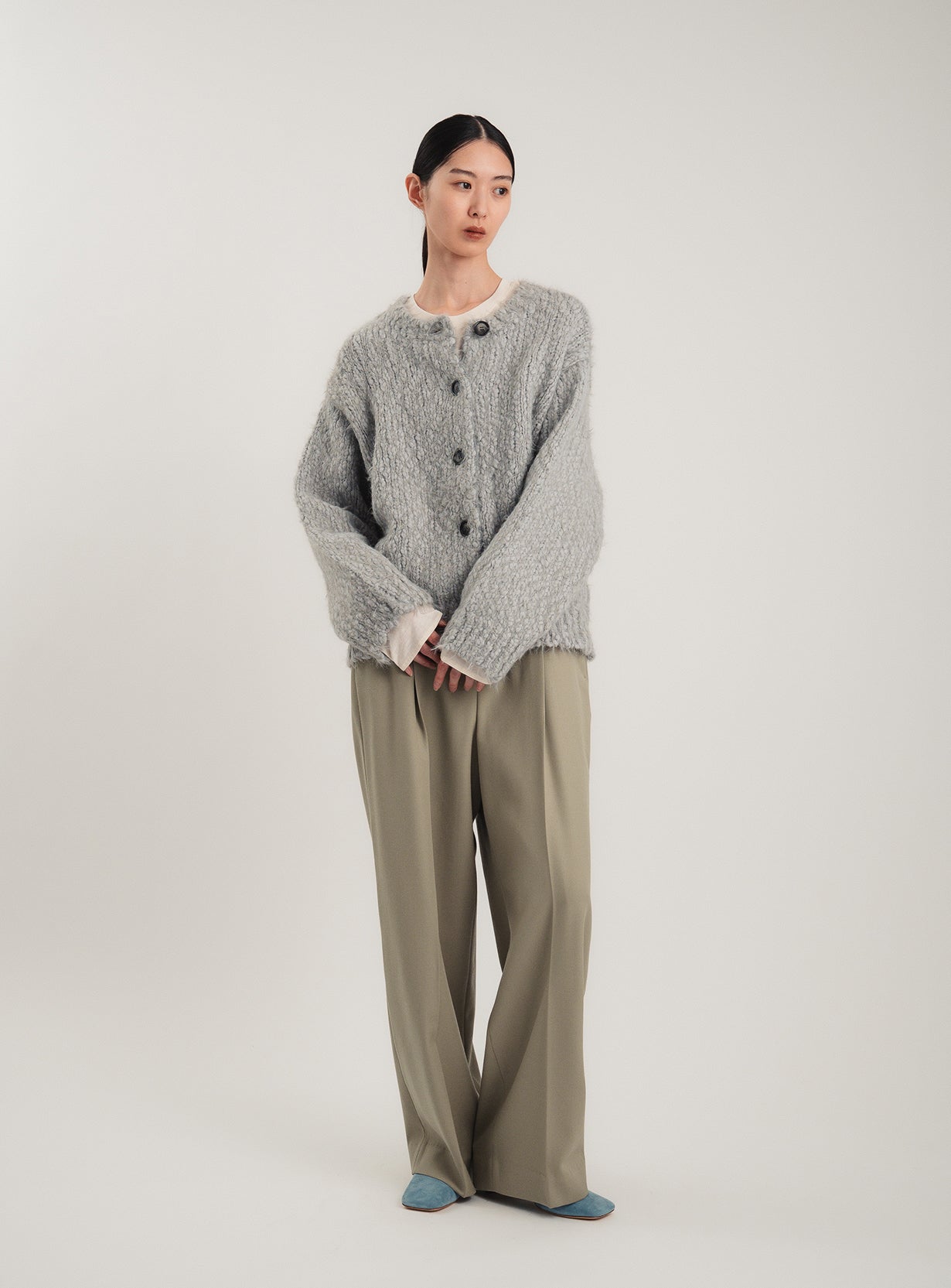 スラブフェザーカーディガン