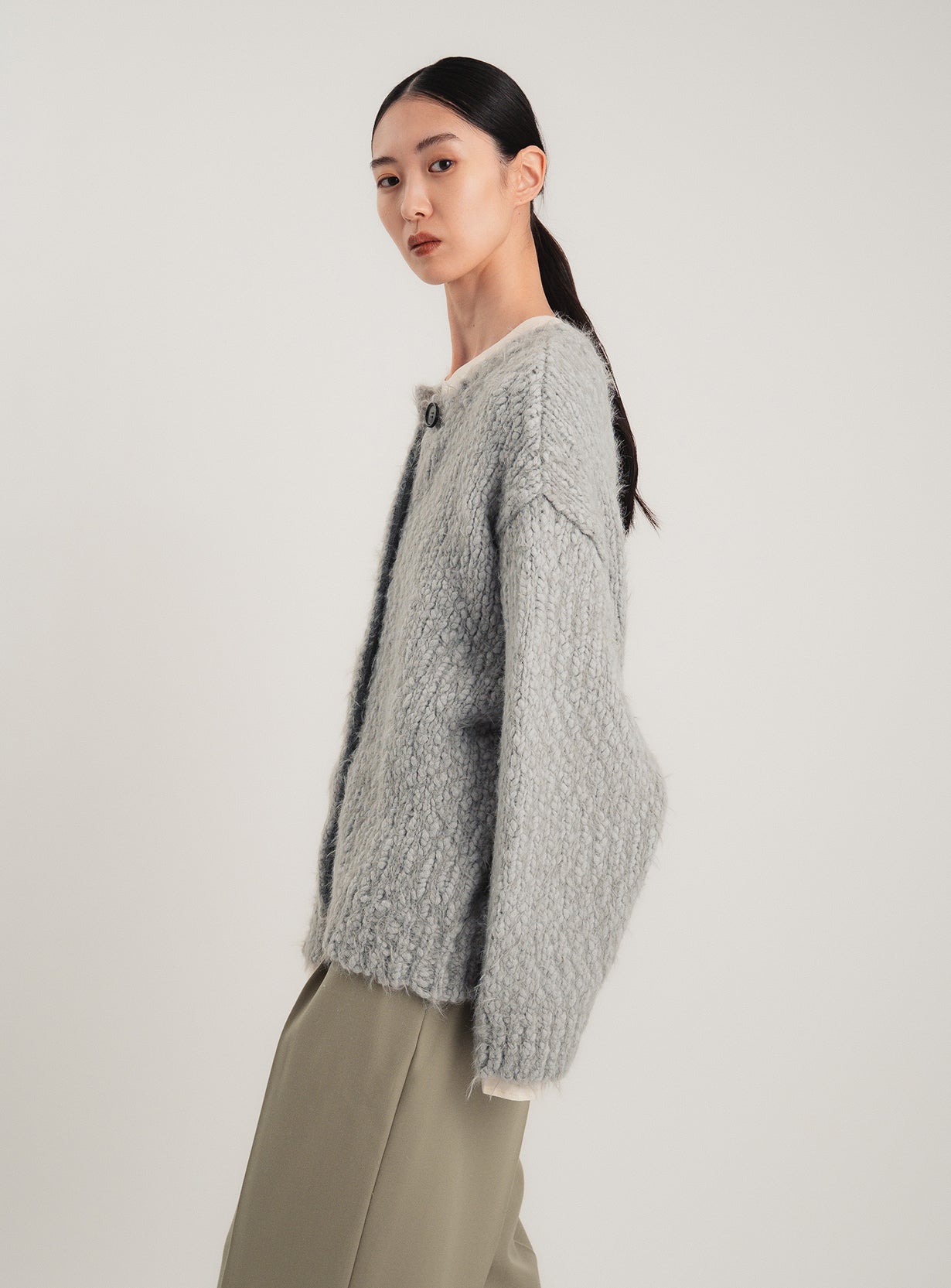 スラブフェザーカーディガン
