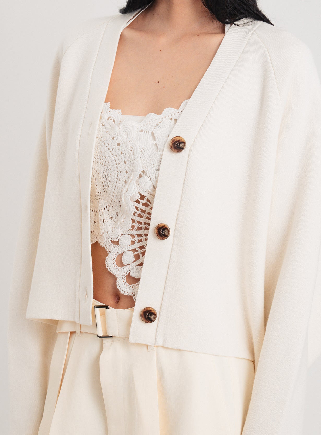 ダブルフェイスニットカーディガン