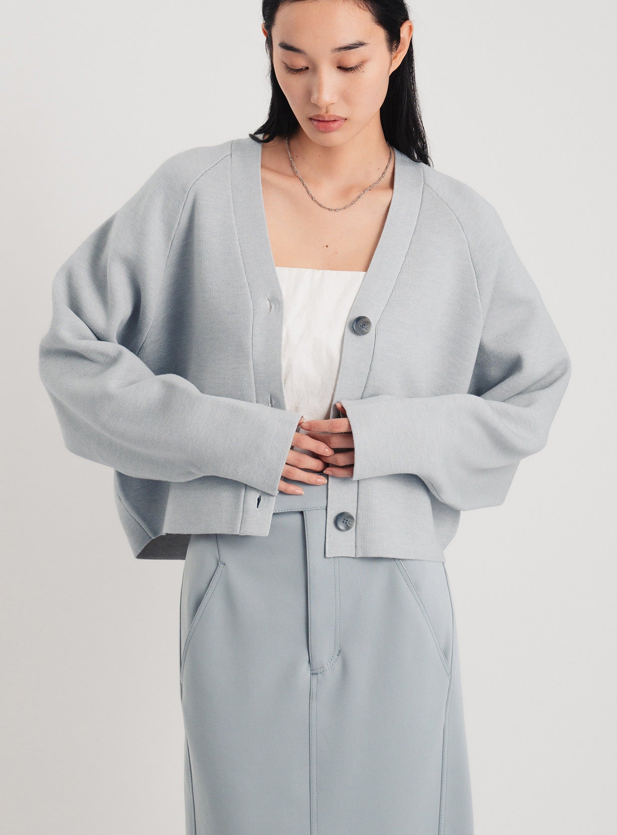 ダブルフェイスニットカーディガン