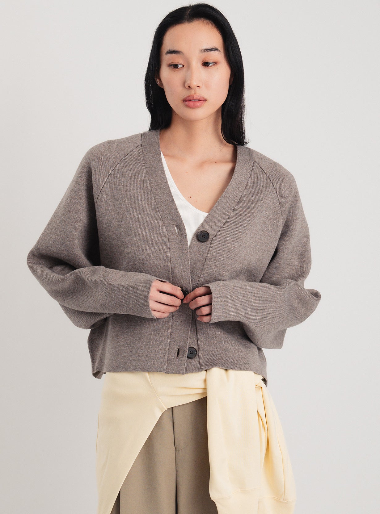 ダブルフェイスニットカーディガン