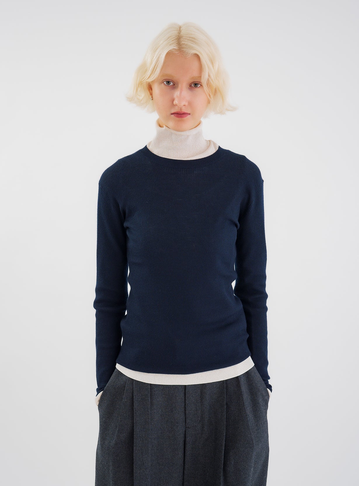 ｒカシミヤリブプルオーバー