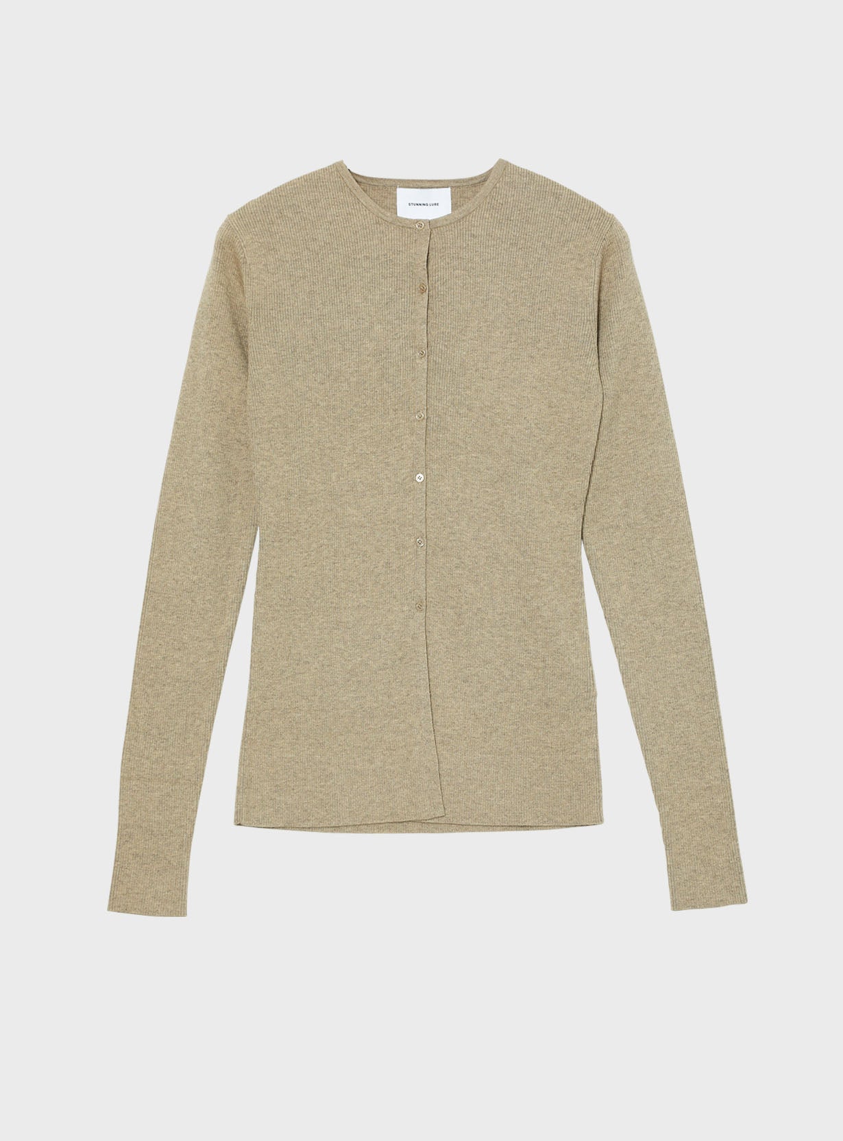 rヤクコットンリブカーディガン