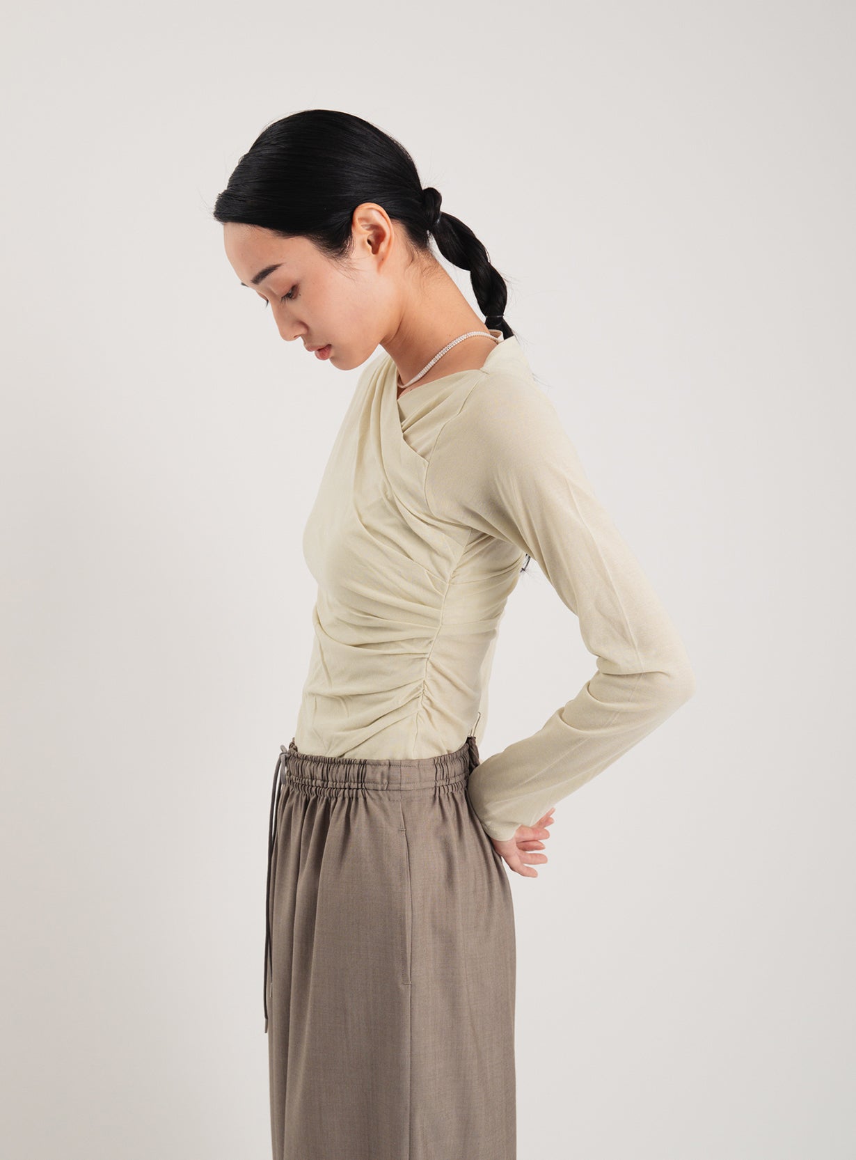 クロスネックロンT