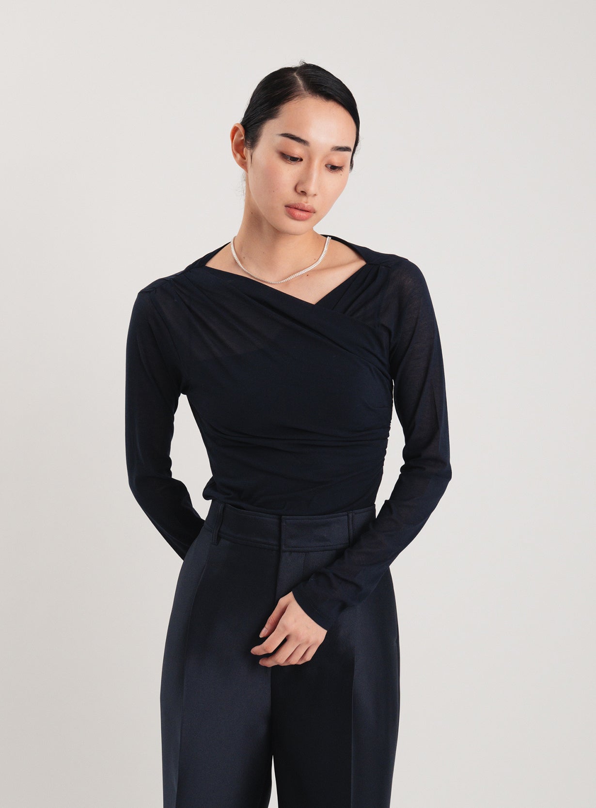 クロスネックロンT