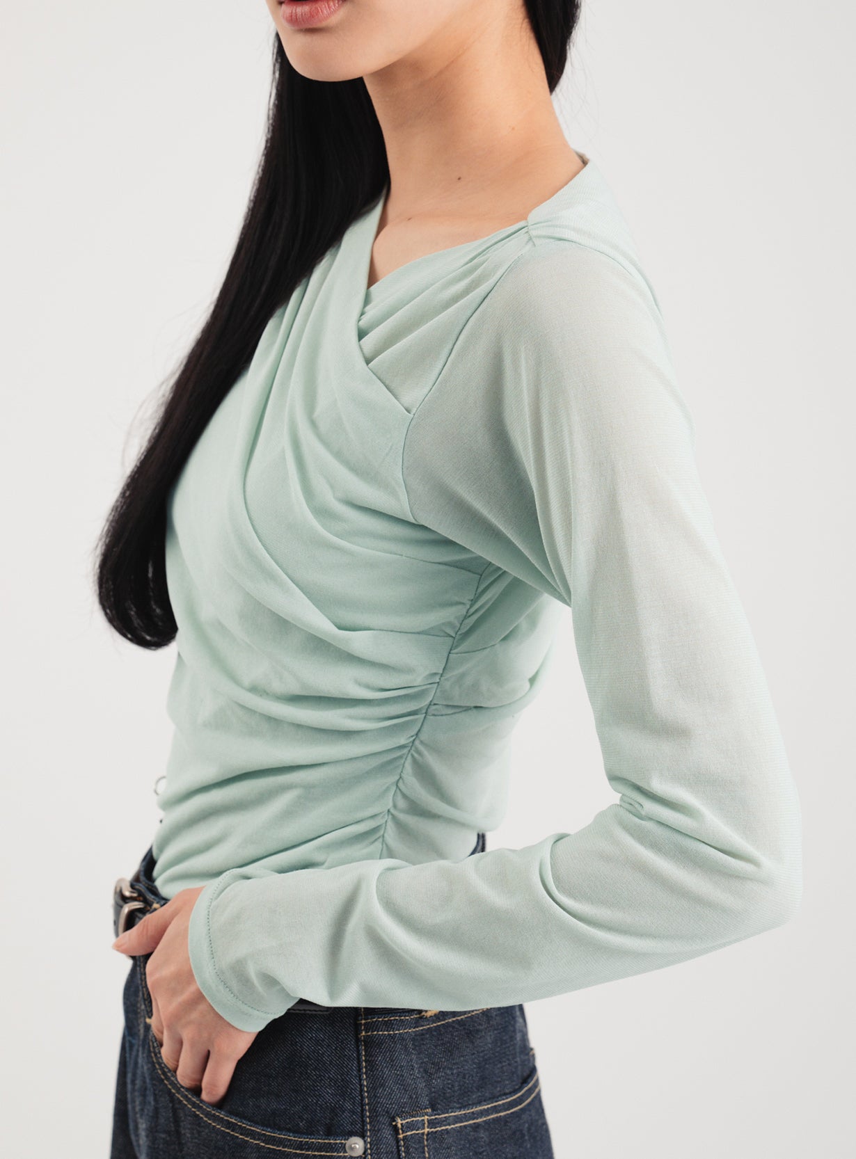 クロスネックロンT