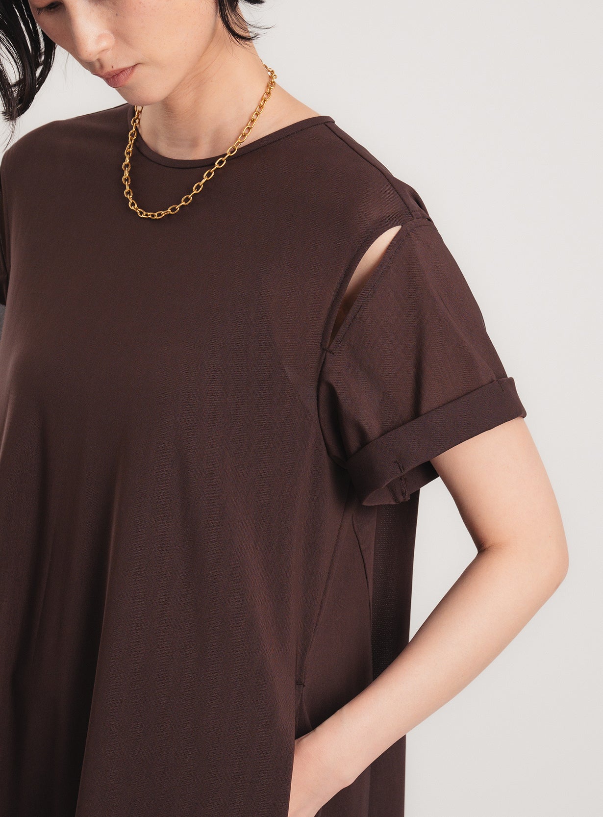 メッシュロングドレス