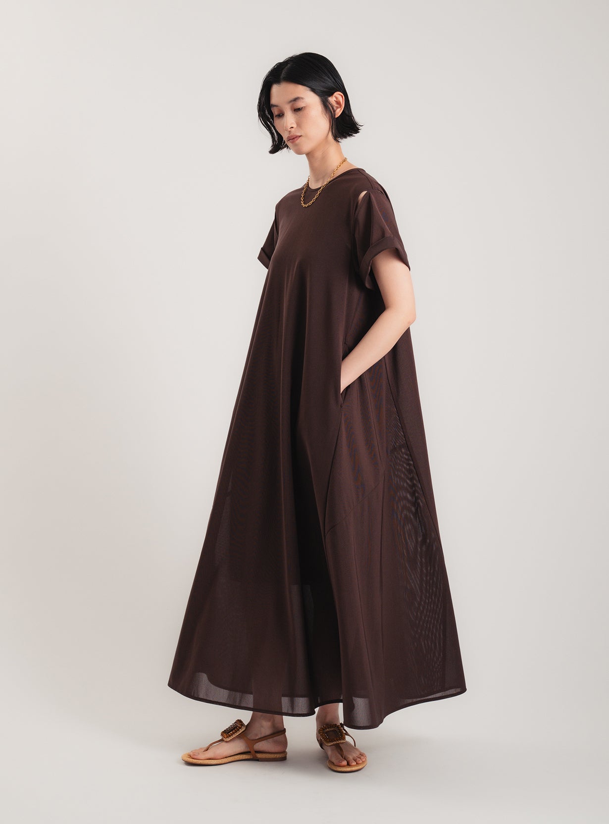 メッシュロングドレス