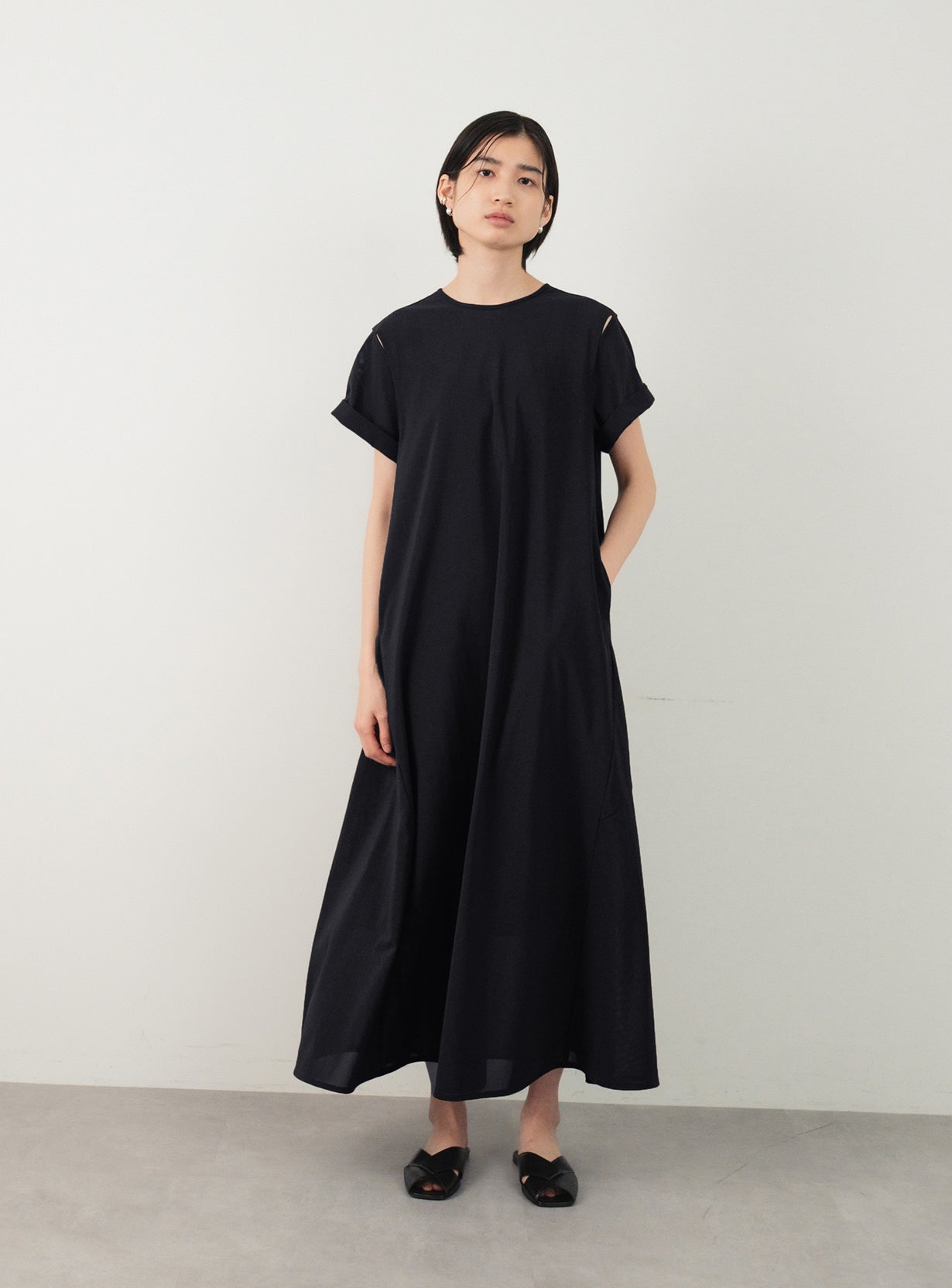 メッシュロングドレス