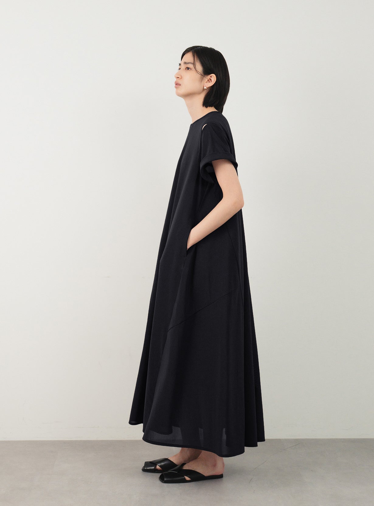 メッシュロングドレス
