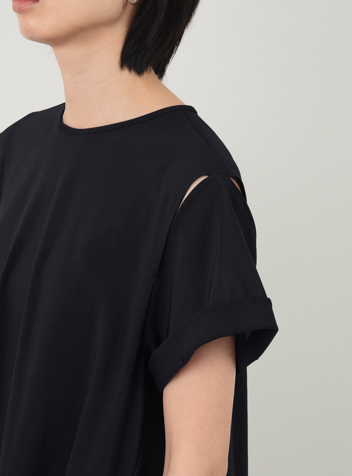 メッシュロングドレス