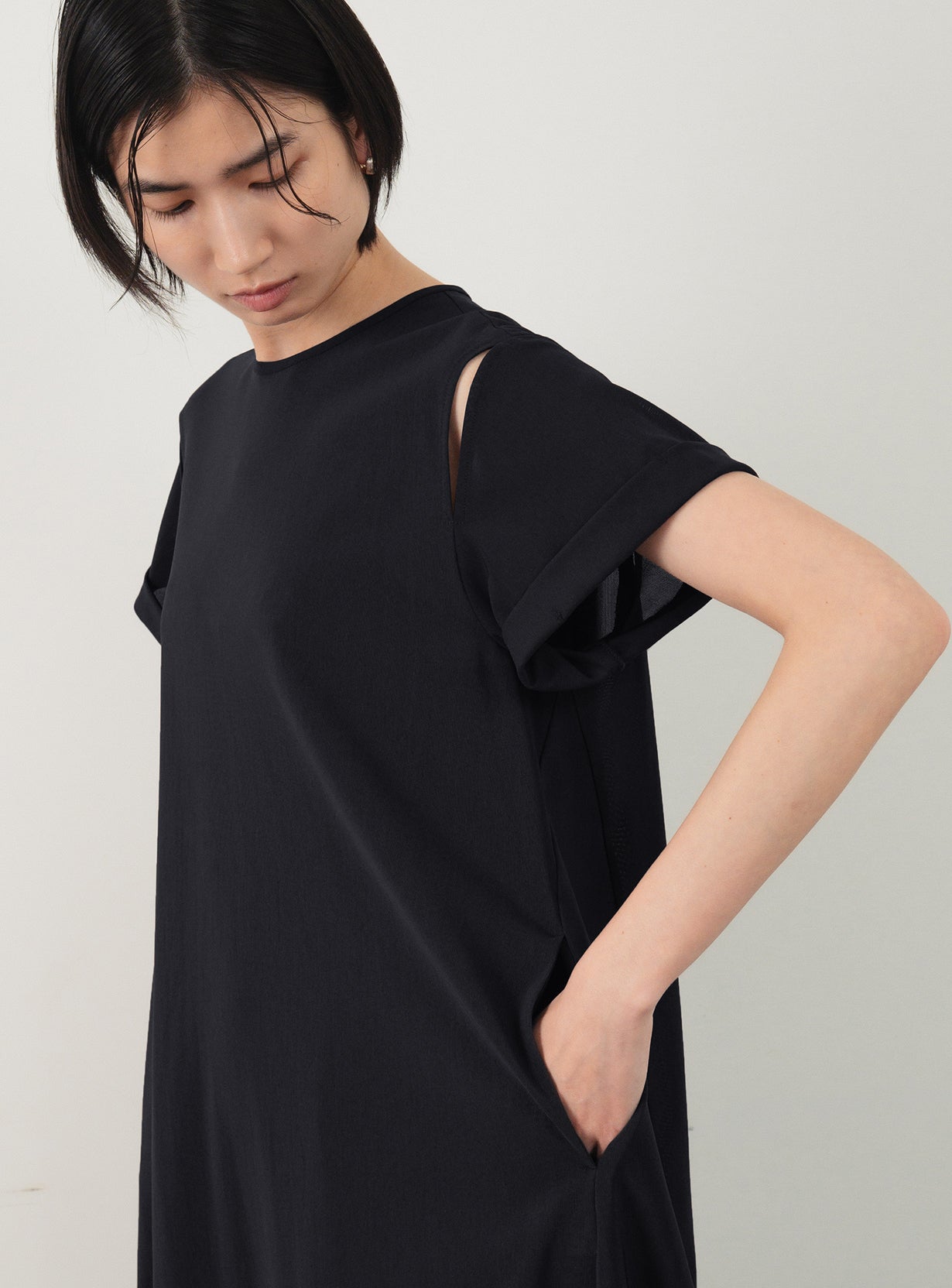 メッシュロングドレス