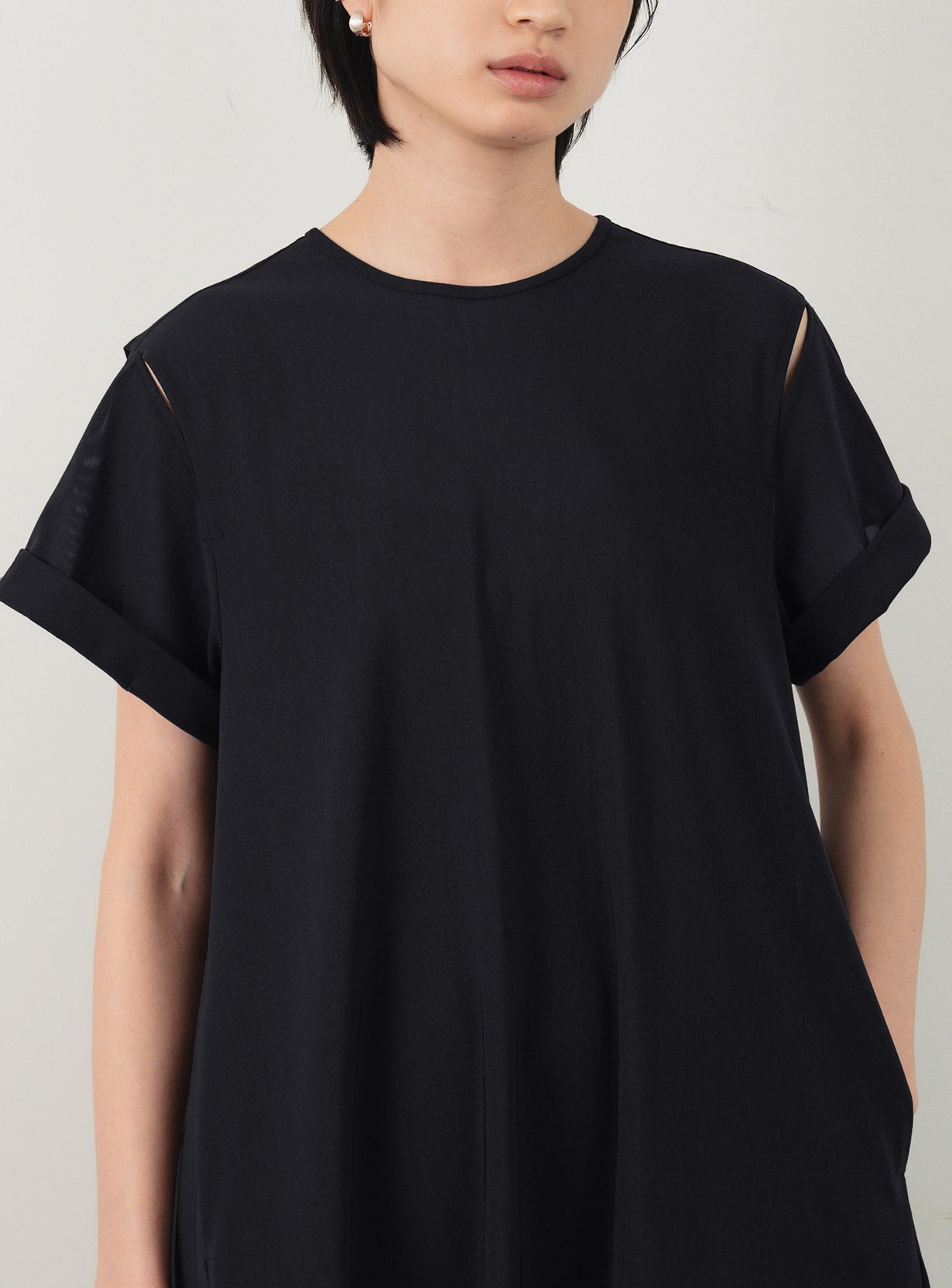 メッシュロングドレス