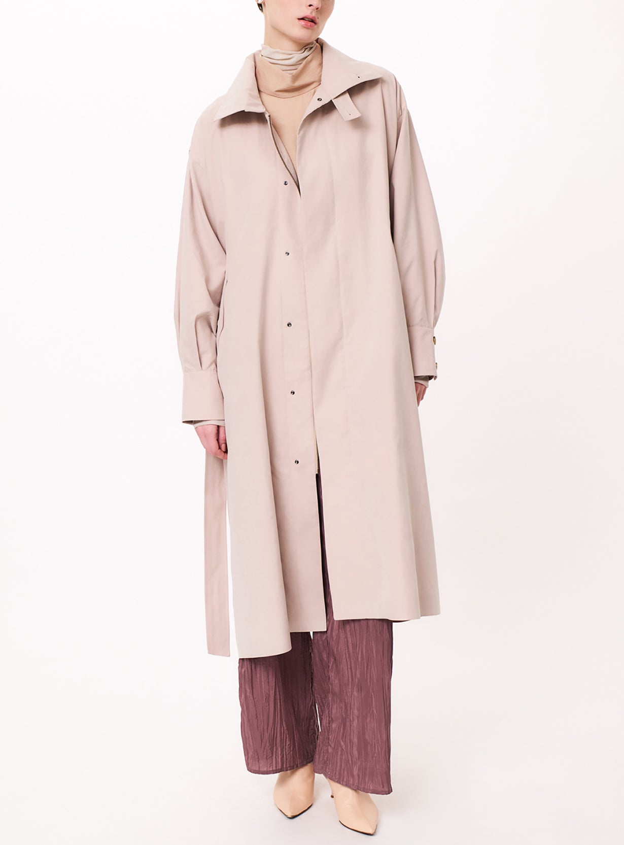 ｒピーチブラッシュドオーバーコート