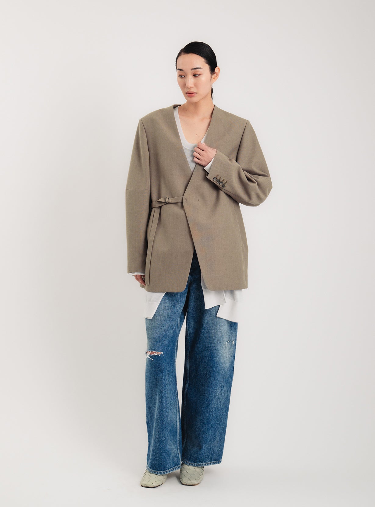 ｒカラーレスワイドショルダージャケット