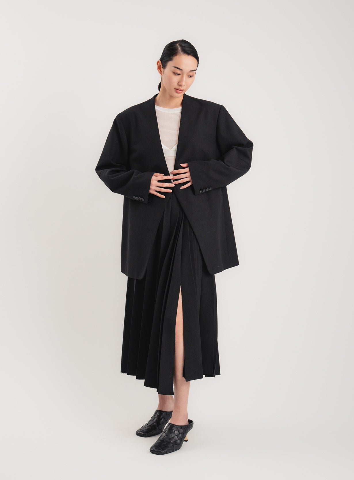 ｒカラーレスワイドショルダージャケット