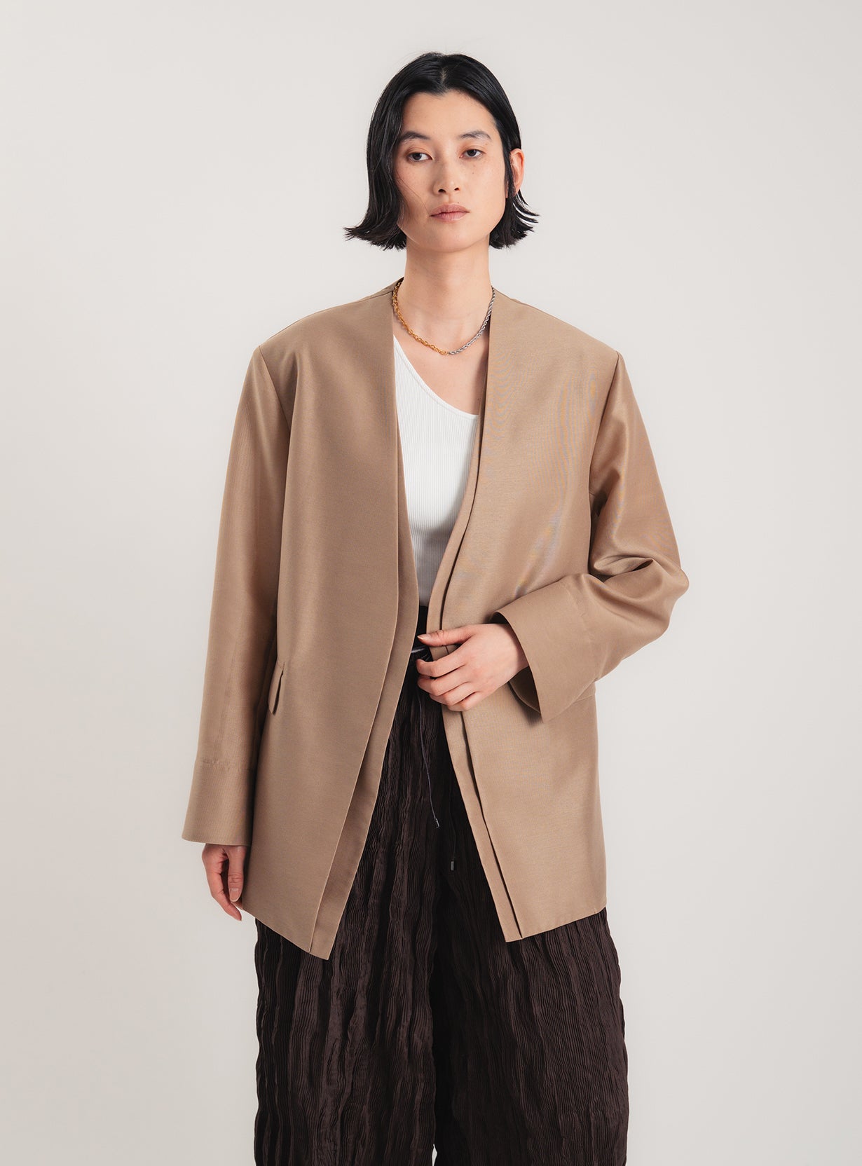 crewre レイヤードシアージャケット　copper brown 2 crewre online store / レイヤードシアージャケット