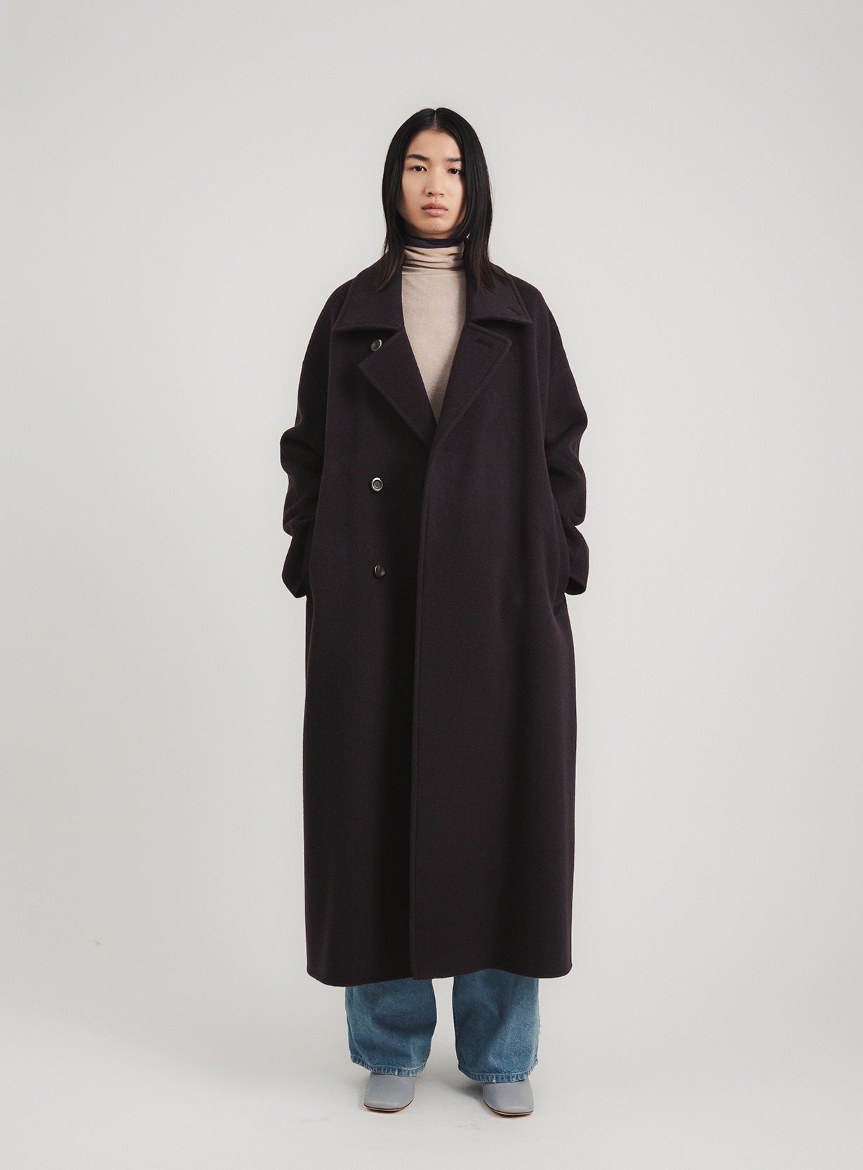 rスプリットラグランロングコート