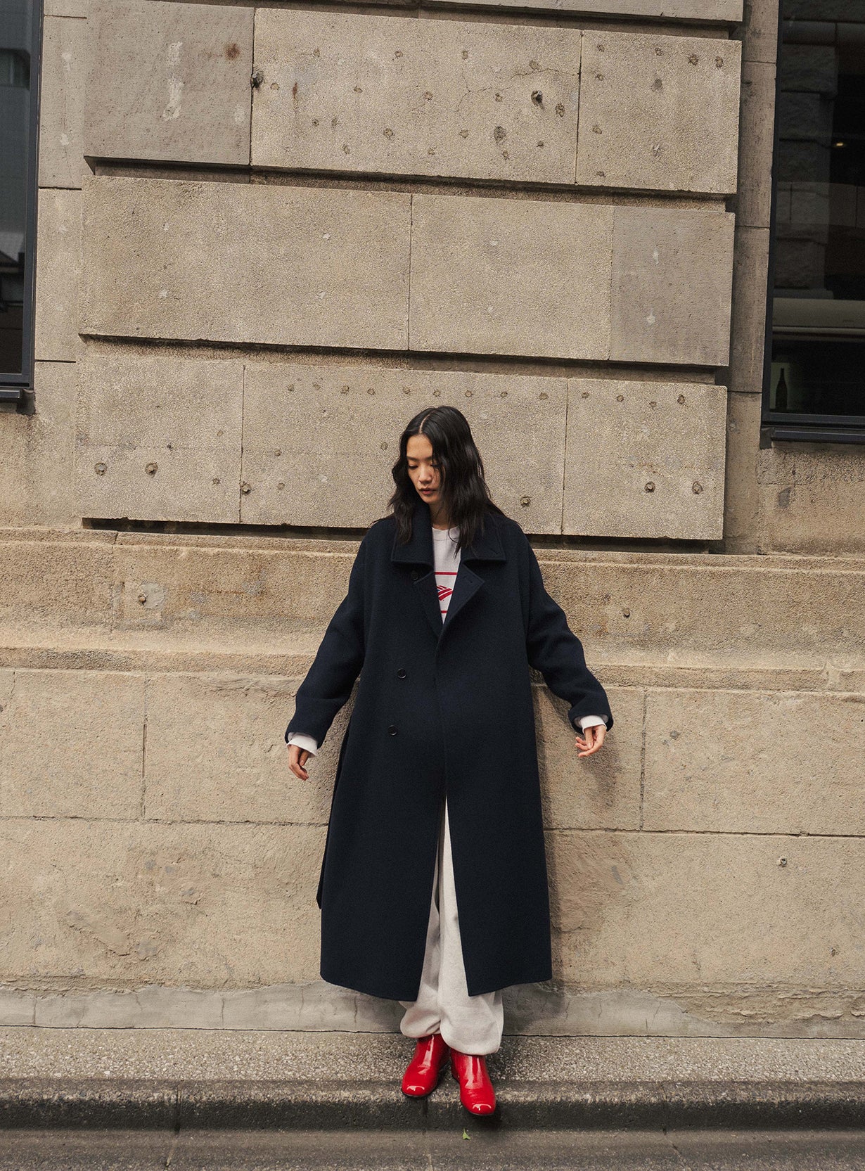 ｒスプリットラグランロングコート