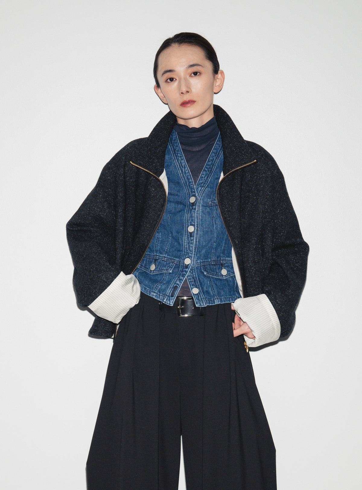 シルクネップジップジャケット