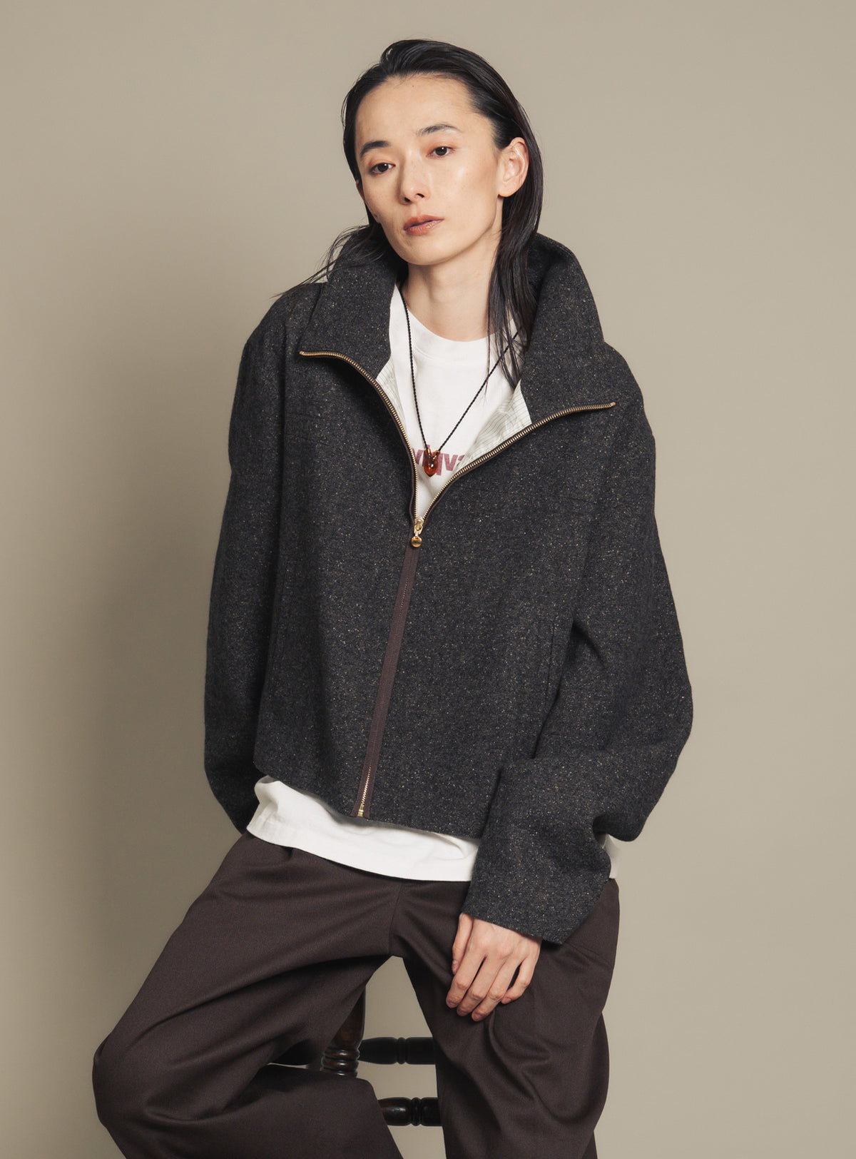 シルクネップジップジャケット