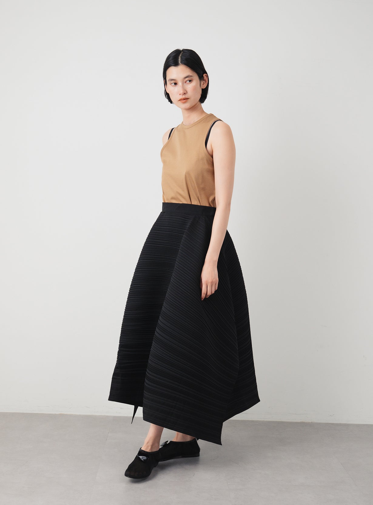 Asymmetrical Pleated Skirt