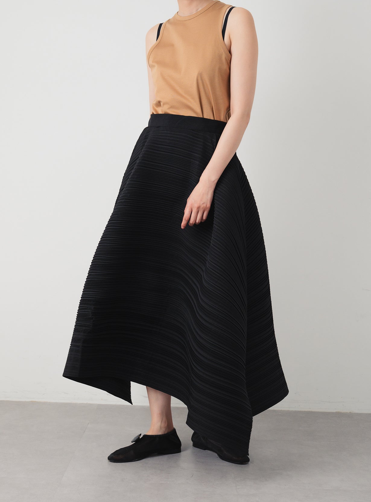 Asymmetrical Pleated Skirt