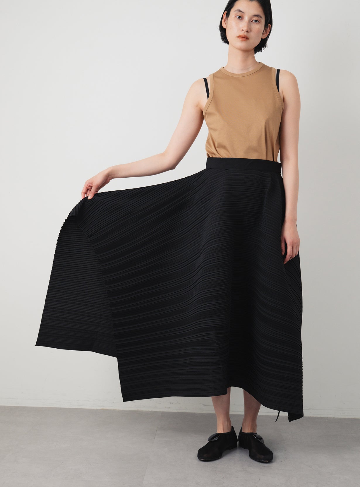 Asymmetrical Pleated Skirt