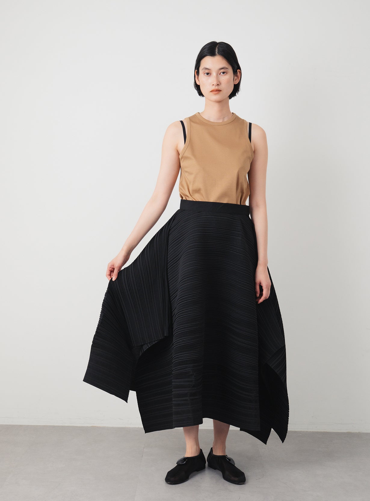 Asymmetrical Pleated Skirt