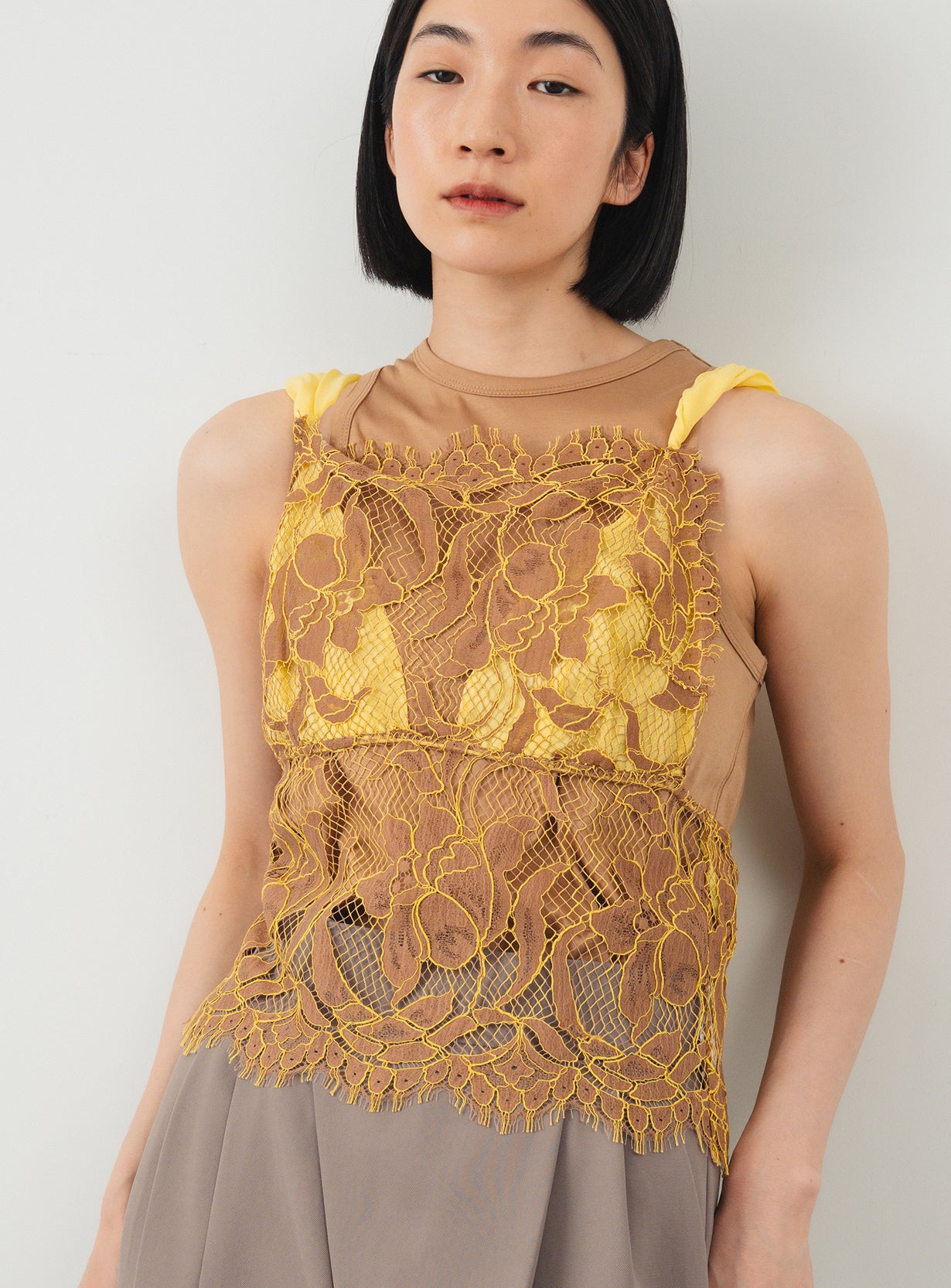 ALUNA LACE DRAPED TOP
