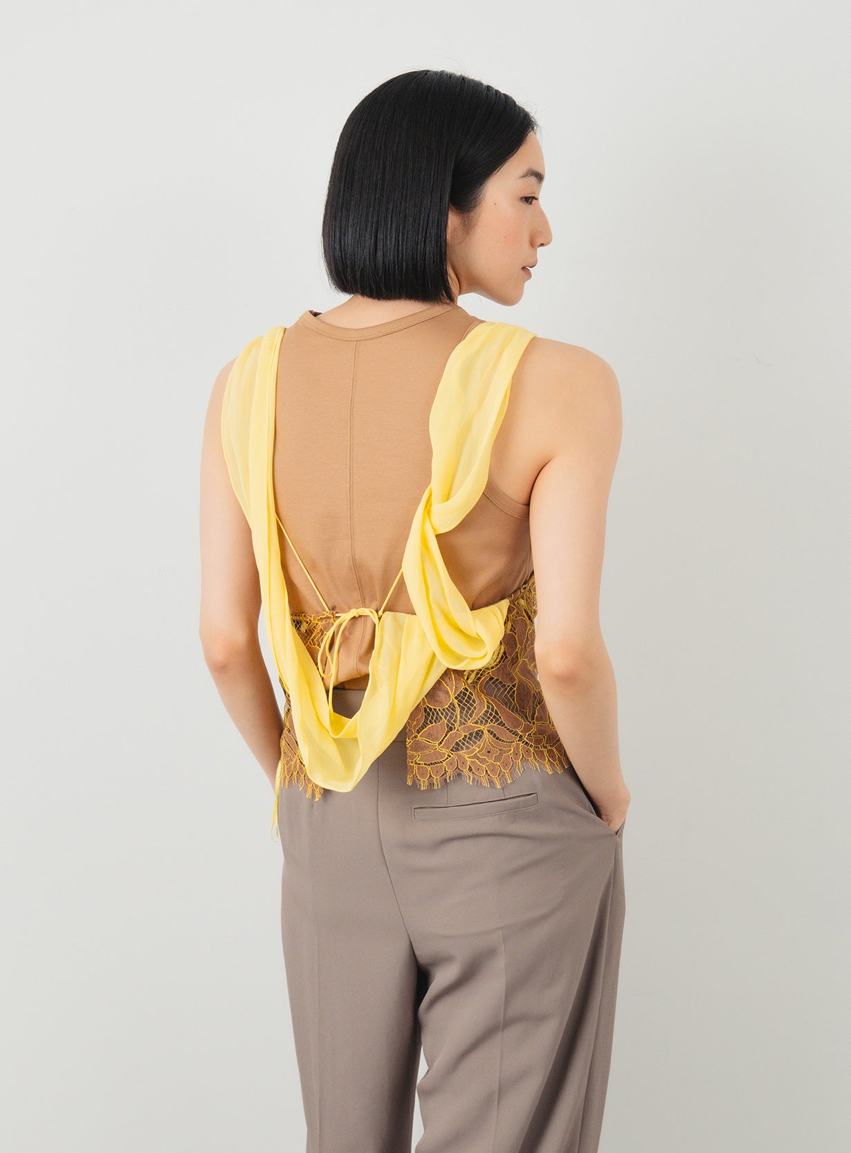 ALUNA LACE DRAPED TOP