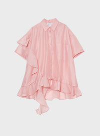 Asymmetric Frill Oversized Shirt