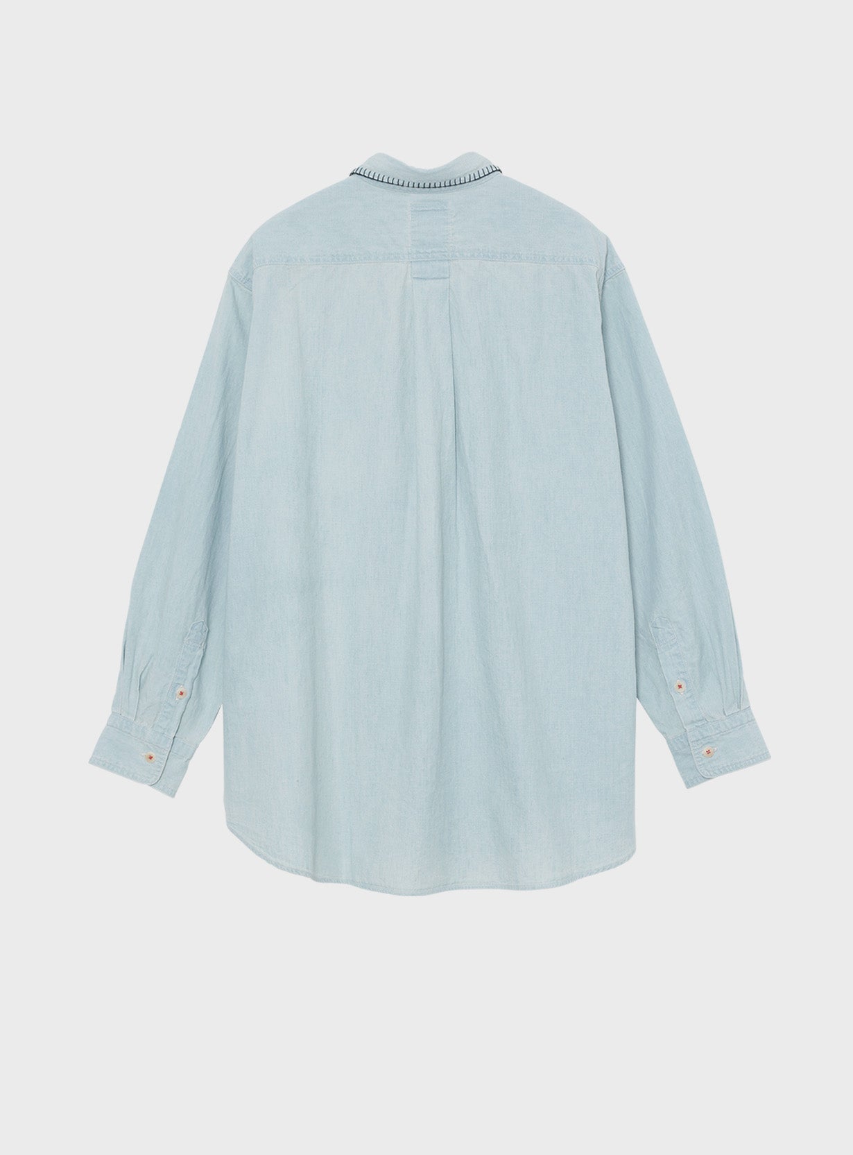 FRAMED BLANKET STITCH CHAMBRAY SHIRT