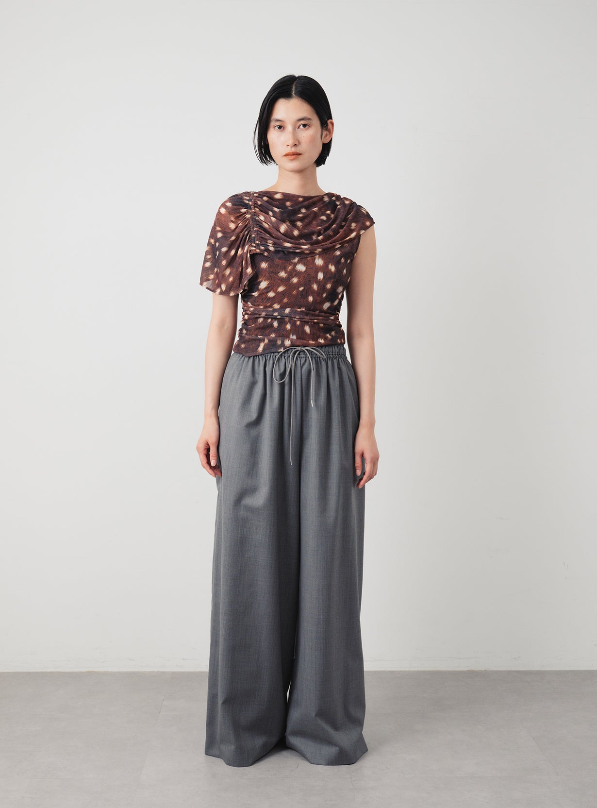 Draped Printed Top