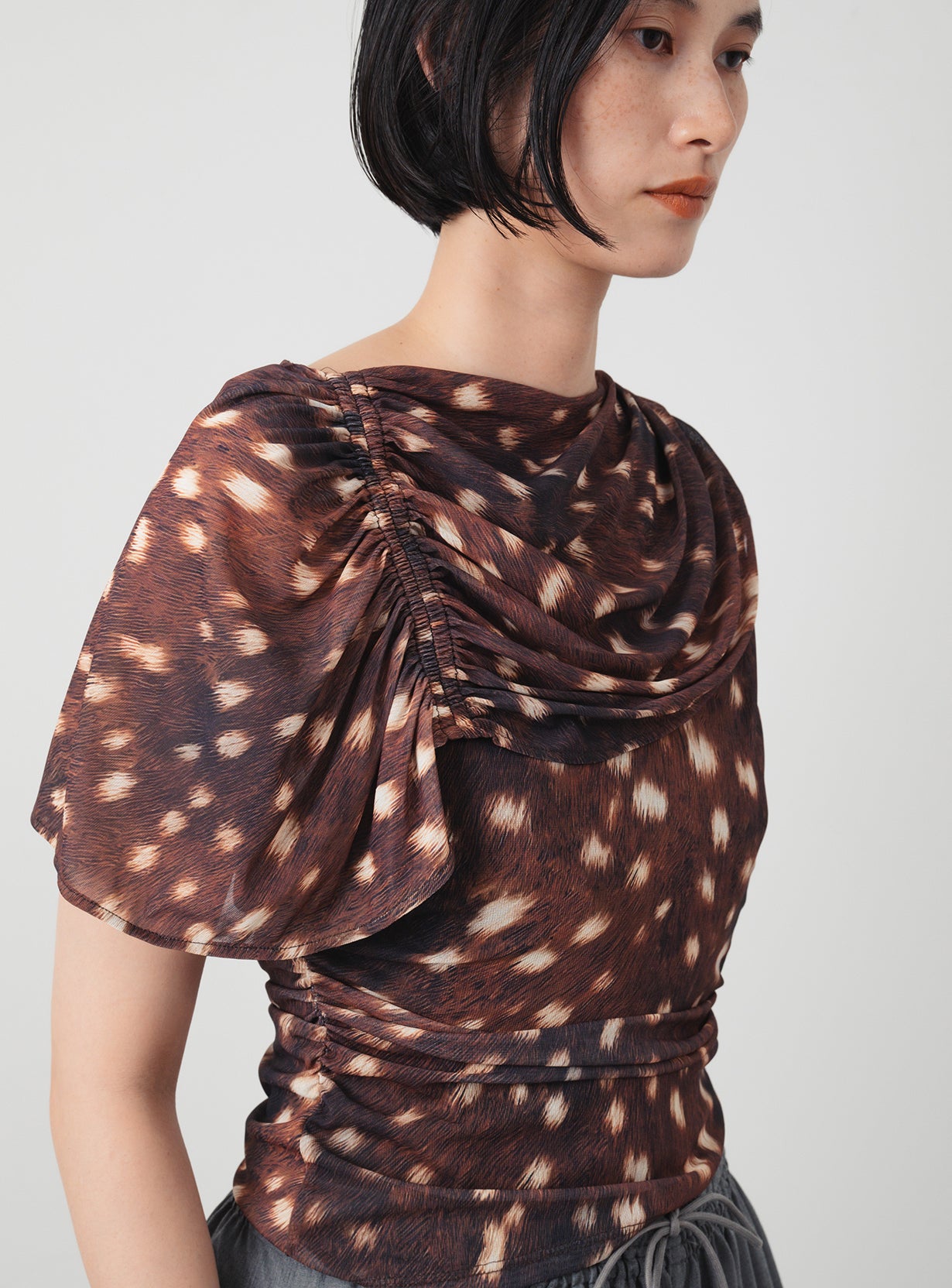 Draped Printed Top