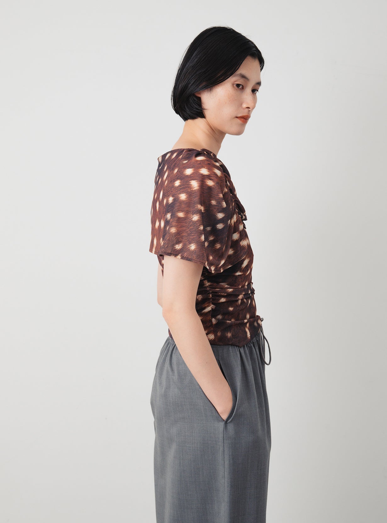 Draped Printed Top