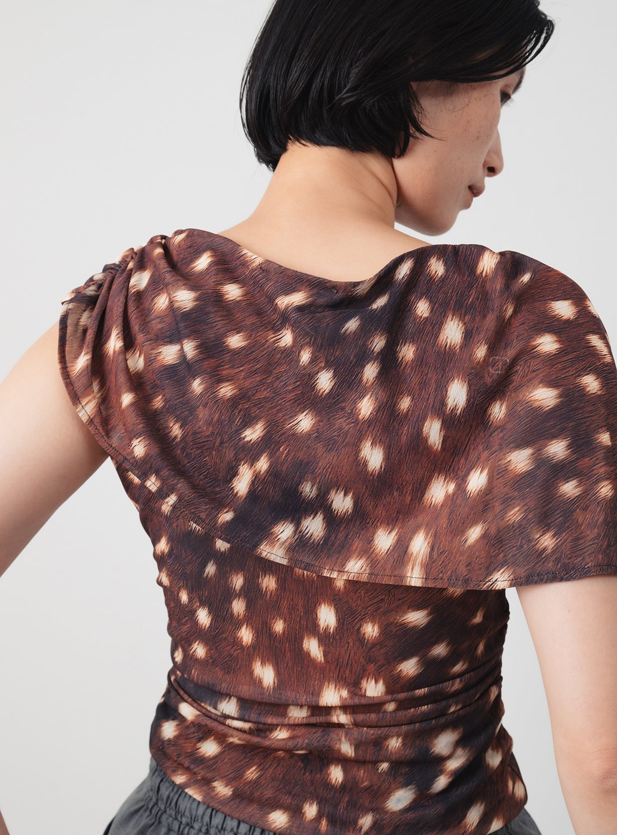 Draped Printed Top