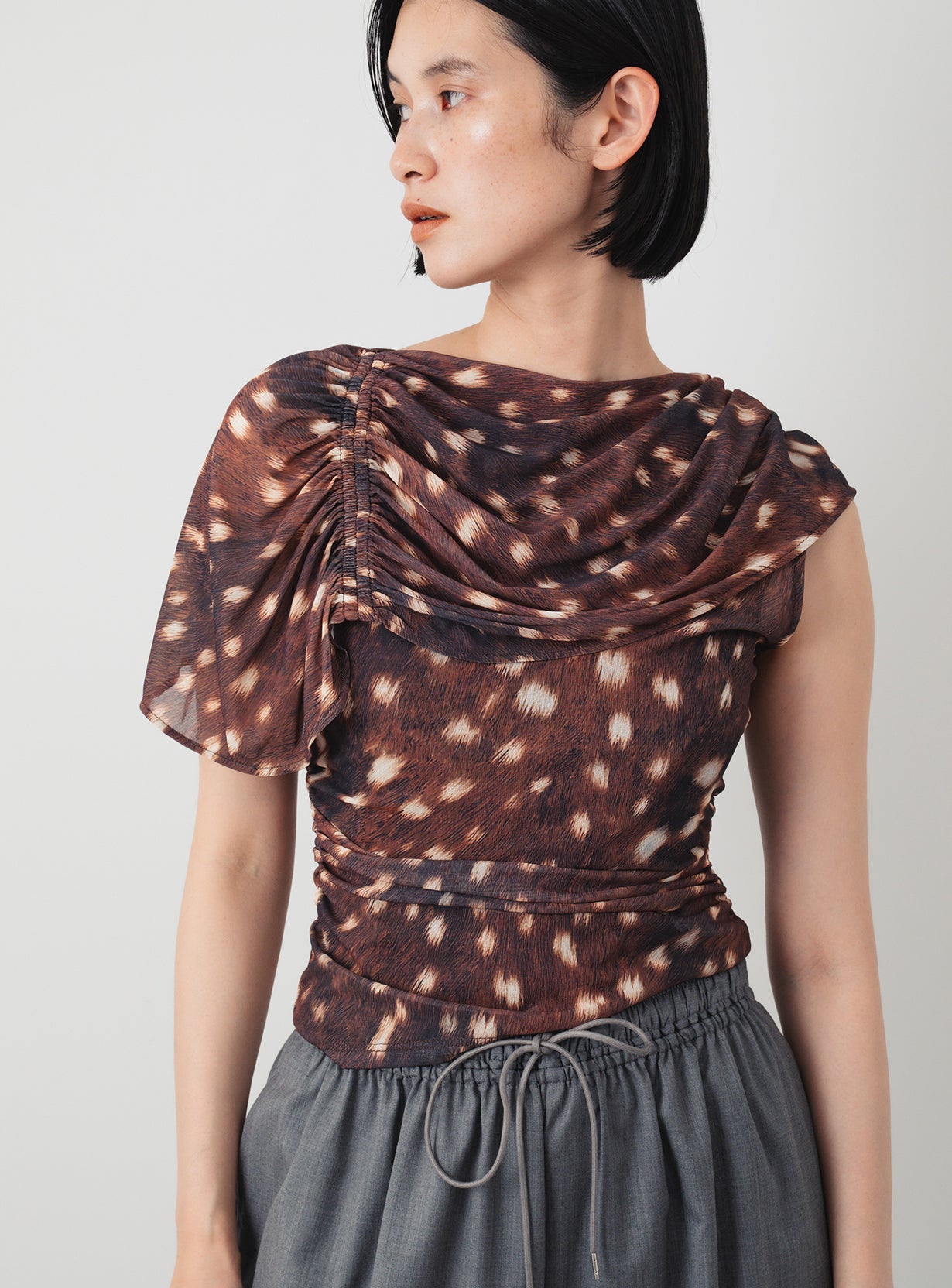 Draped Printed Top