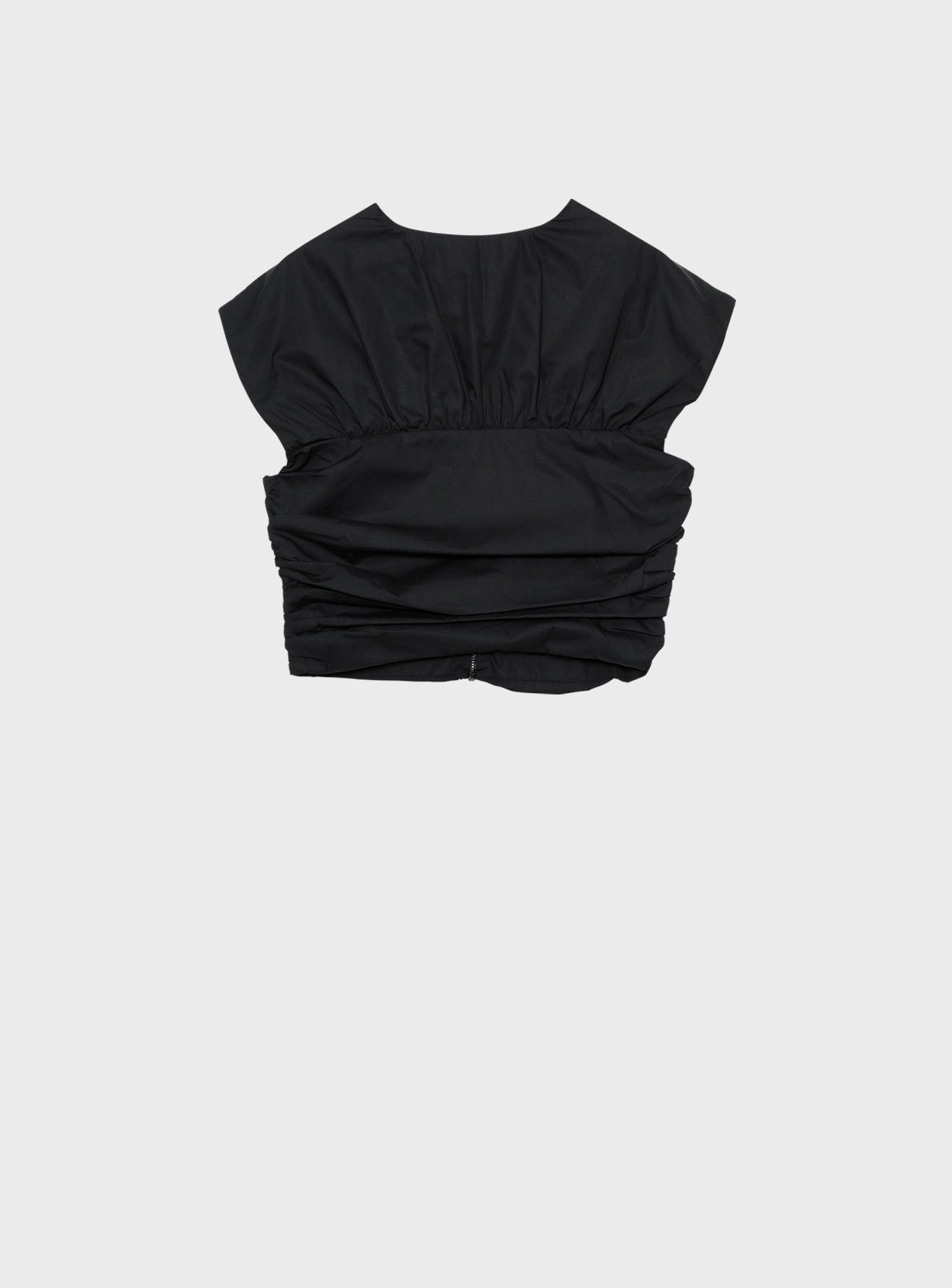 Poplin 2-Way Ruched Top
