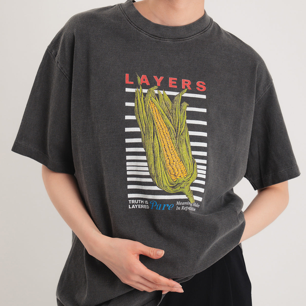 17/-ROUND SHAPE DYED TEE 