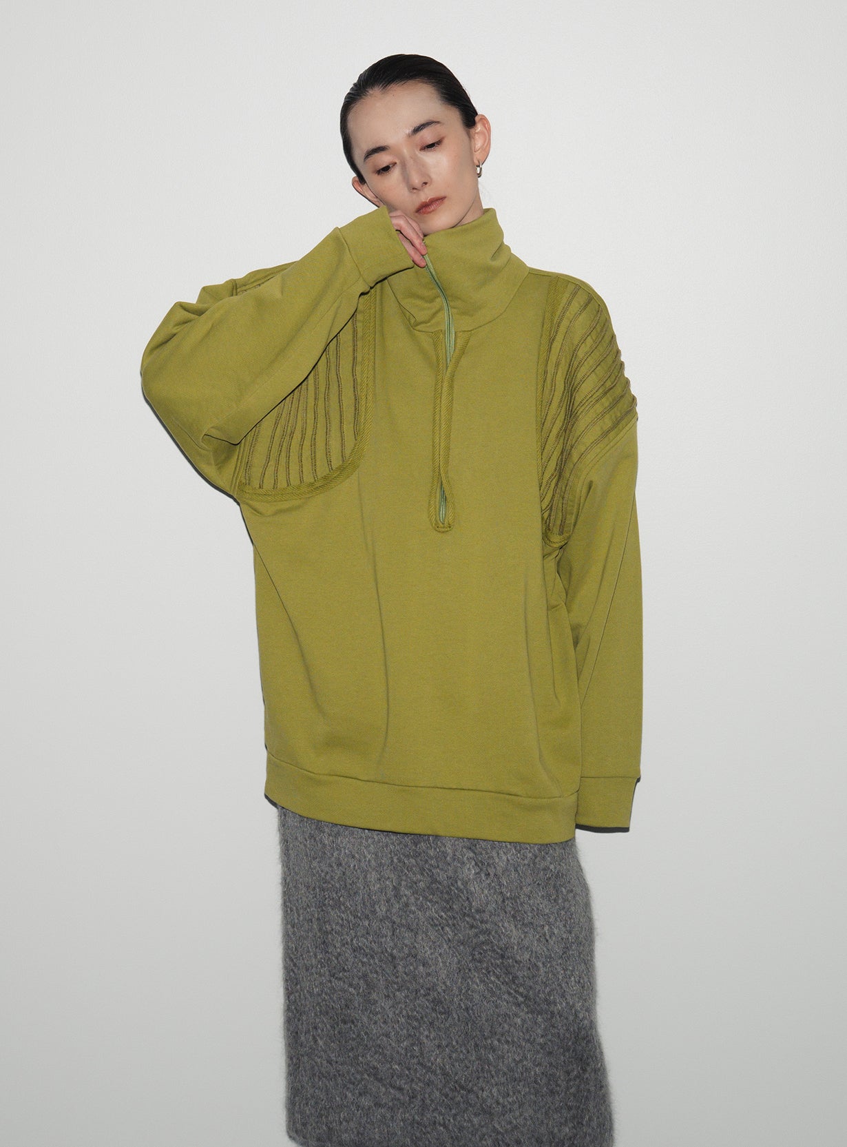 SALSATION TOP マル首 oversized OVERSIZE ZIP TOP